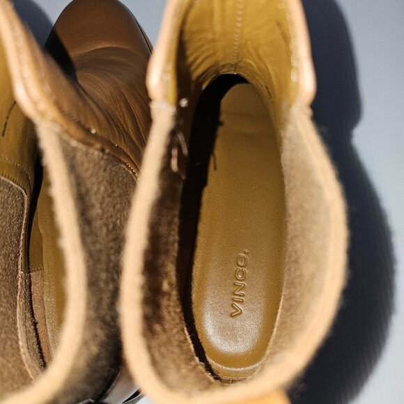 NEW Vince Rue Ankle Bootie Womens 10 Light Fawn Leather Water Repellent Chelsea - Picture 10 of 14